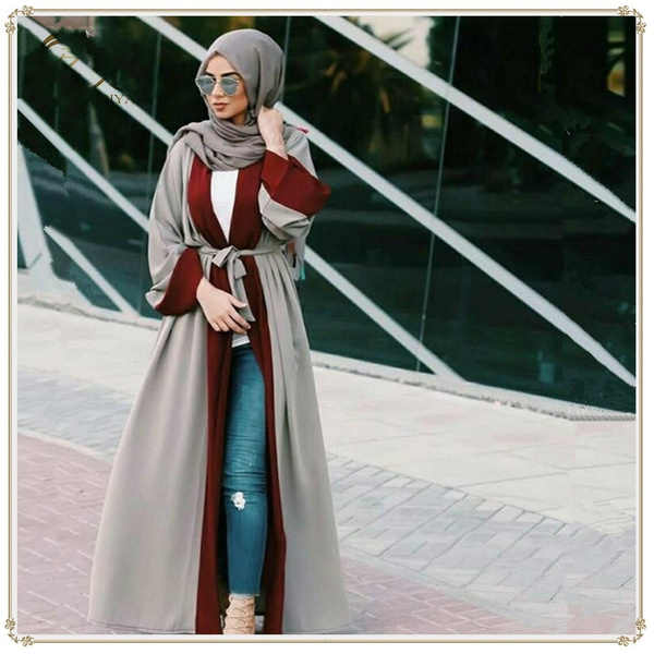 Fashion Muslim stitching robes, Turkish casual cardigan Islamic long  cardigan dress.Muslim dress islamic clothing abaya muslim clothing Turkish  islamic clothing clothes turkey muslim women dress Hijab | Wish
